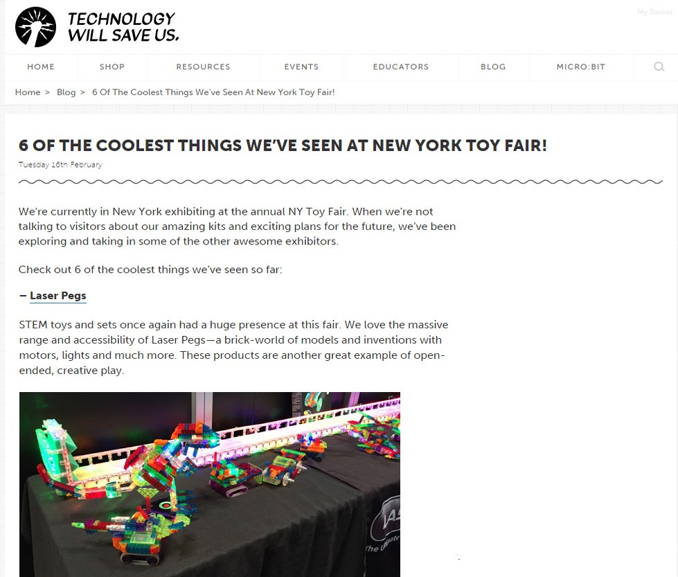 laser pegs featured on technology will save us