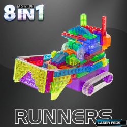 Laser Pegs Motorized Light Up Construction Runners Educational Building Block Set Toys for Boys & Girls