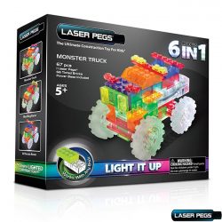 Laser Pegs Zippy Do Monster Truck Builds 6 Light Up Trucks