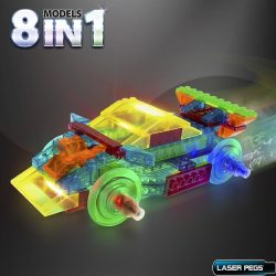 Laser Pegs Power Block Sports Car Builds 8 Light Up Cars