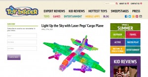 Laser Pegs STEM toys featured on the toy insider in 2015